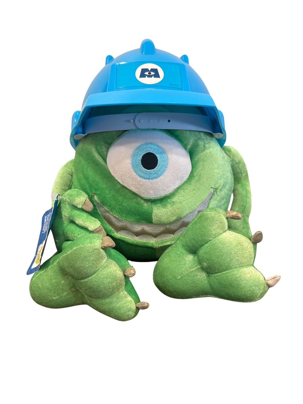 Disney Store - Monsters Inc. Mike Wazowski Plush with Blue Hard Hat